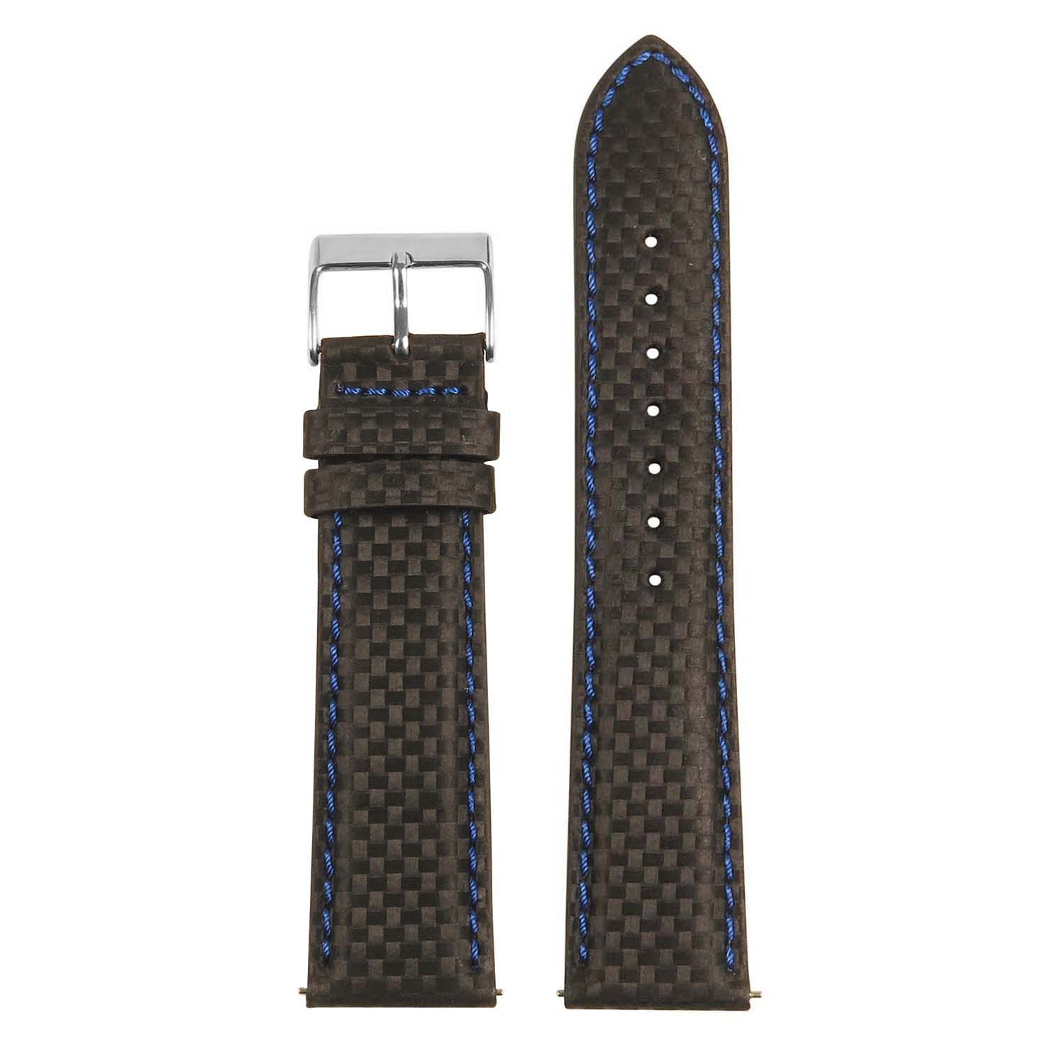 Buy Carbon Fibre Effect Genuine Leather Mens Watch Strap 20mm 22mm Online  in India - Etsy