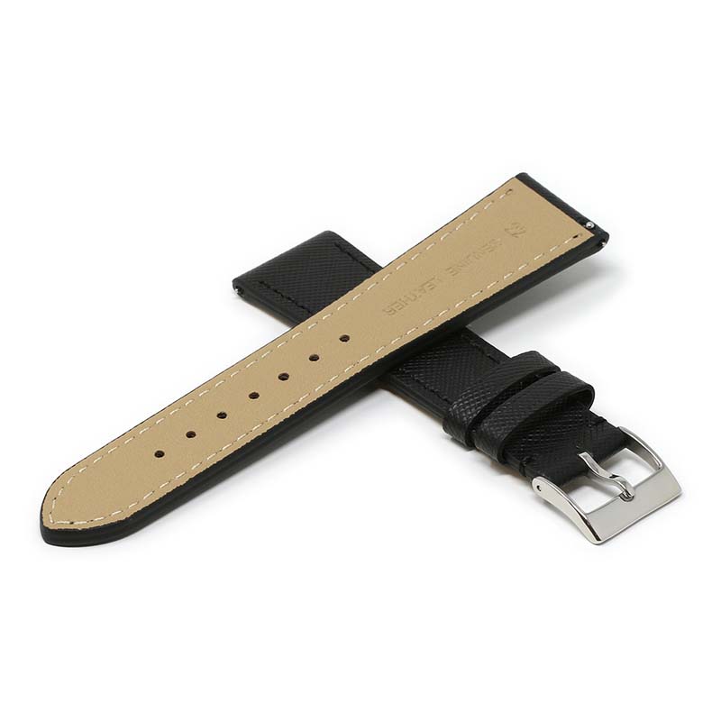 DASSARI Premium Saffiano Leather Strap (Short, Standard, Long) for Fitbit Charge 4 & Charge 3