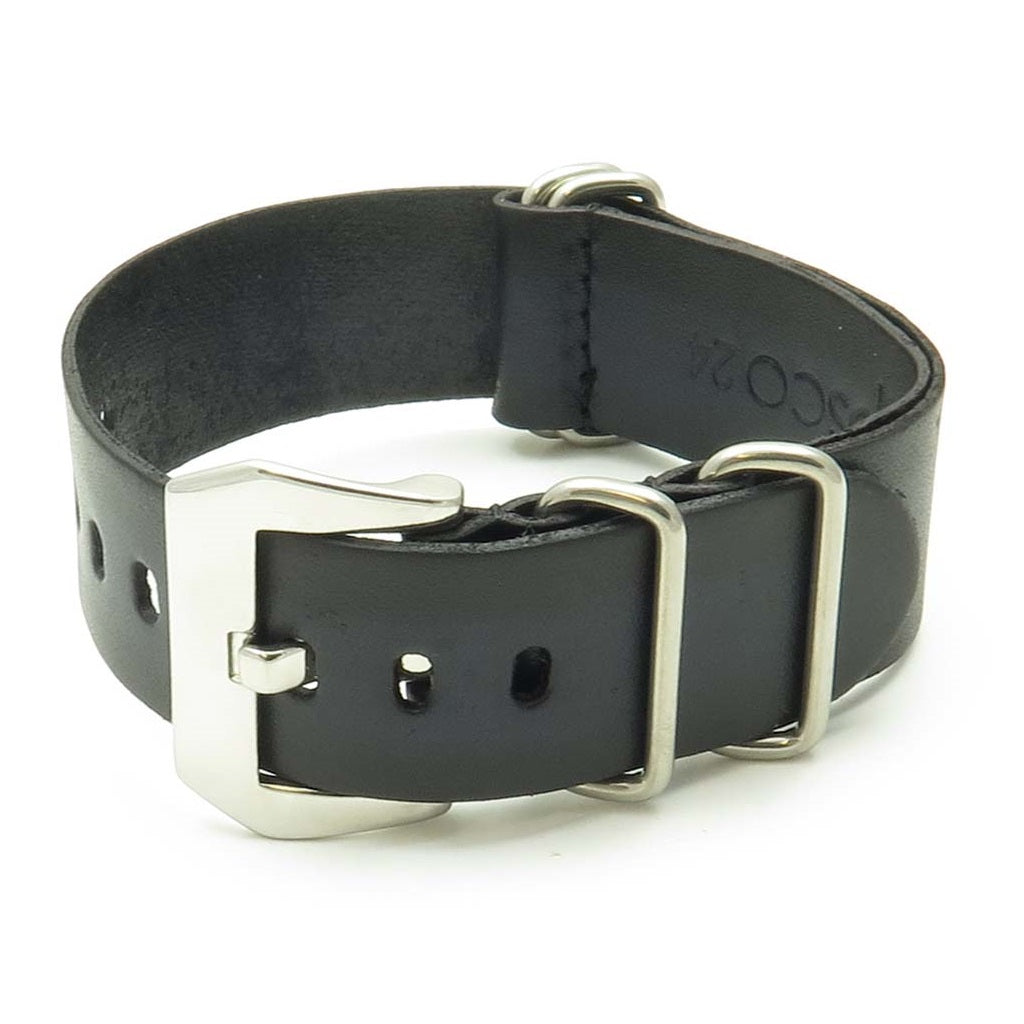The Ballistic Vintage Leather Watch Strap With Brushed Pre-V Buckle - NATO Strap Co.