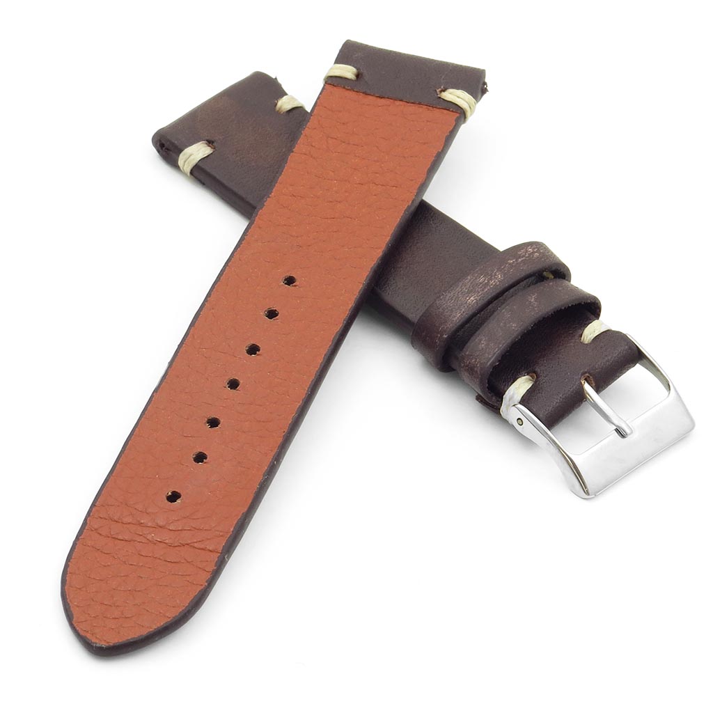 Distressed Vintage Leather Watch Strap