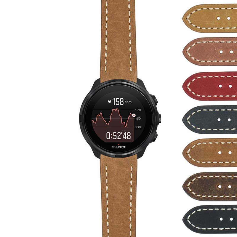Vintage Leather Strap (Short, Standard, Extra Long) for Suunto 7