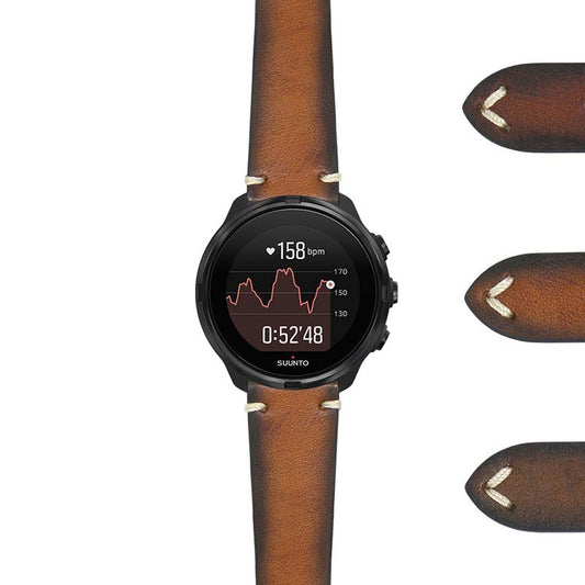 DASSARI Kingwood II Premium Vintage Leather Strap for Suunto 9