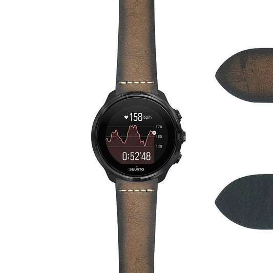 DASSARI Kingwood III Premium Vintage Leather Strap for Suunto 7