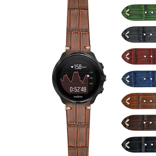 DASSARI Vintage Alligator Strap for Suunto 9