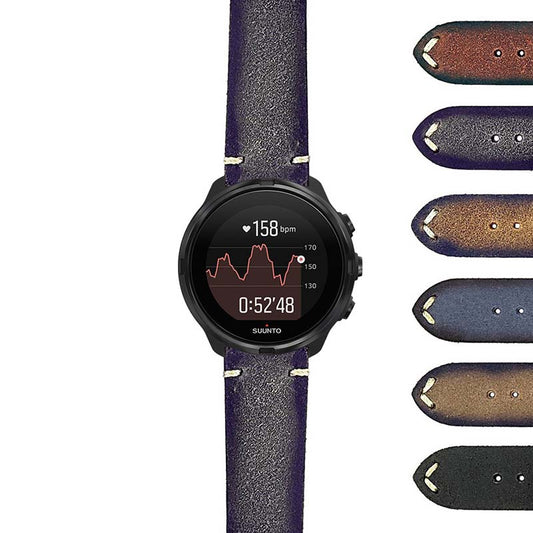 DASSARI Patina Distressed Italian Leather Strap for Suunto 9