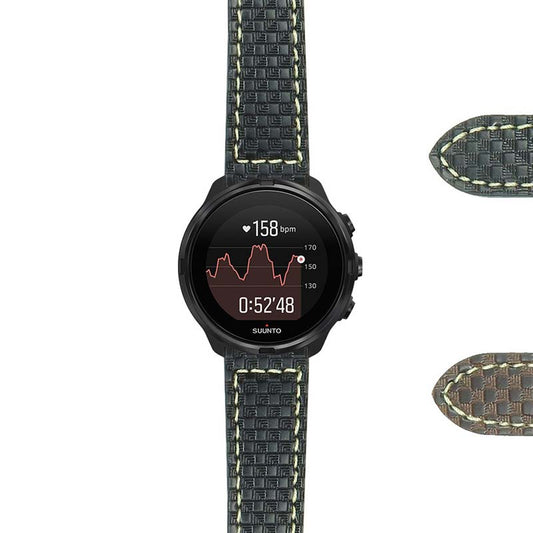 DASSARI Azure Carbon Fiber Leather Strap for Suunto 9