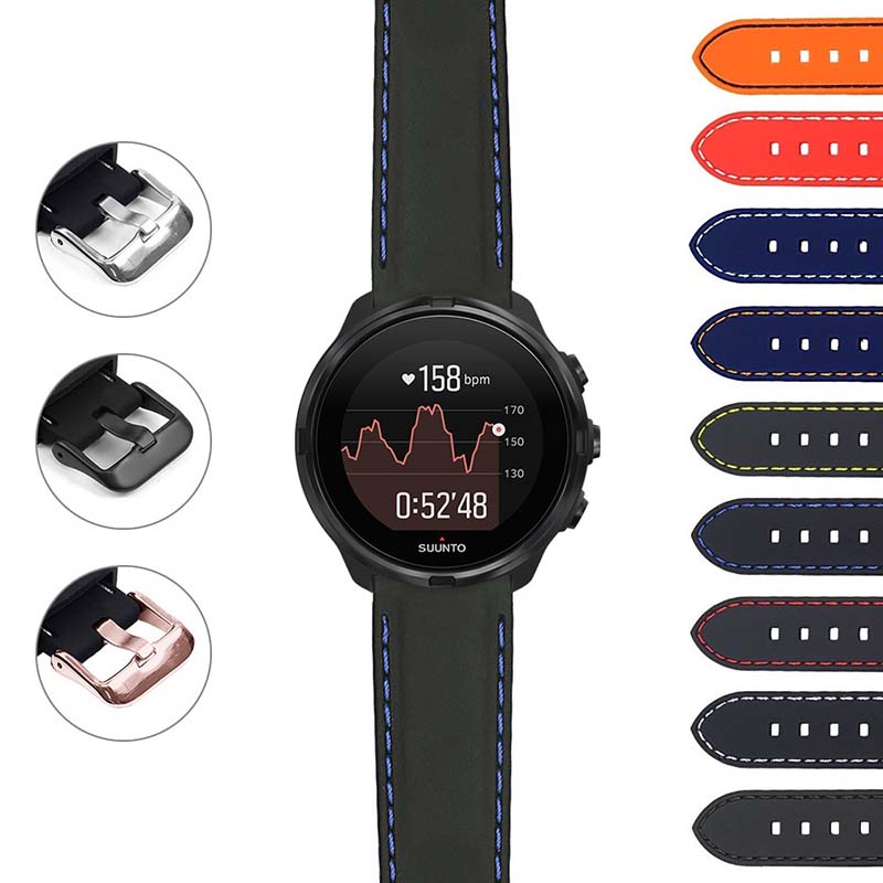 Rubber Strap w/ Stitching for Suunto 7