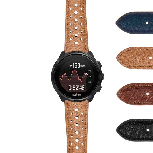 DASSARI Perforated Leather Rally Strap for Suunto 9