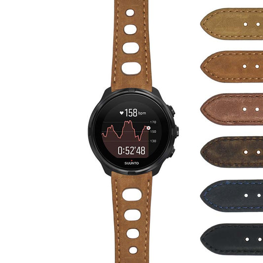 DASSARI Distressed Leather Rally Strap for Suunto 9