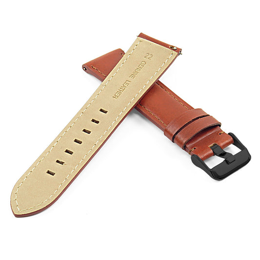 DASSARI Italian Leather Strap with Black Buckle for Garmin Vivoactive 4