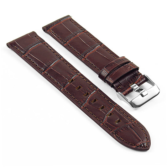 DASSARI Croc Embossed Italian Leather Strap for Garmin Vivoactive 4