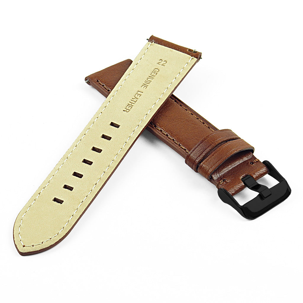 DASSARI Italian Vintage Leather Strap with Black Buckle for Garmin Vivoactive 4