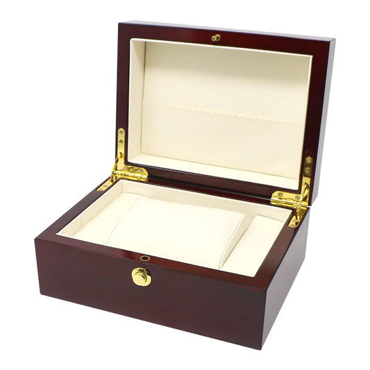 Cherry Red Stained Watch Box for 2 Watches