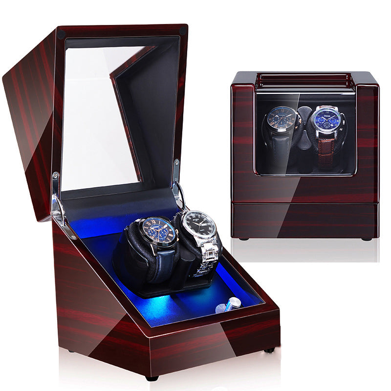 EBONY WATCH WINDER FOR 2 WATCHES